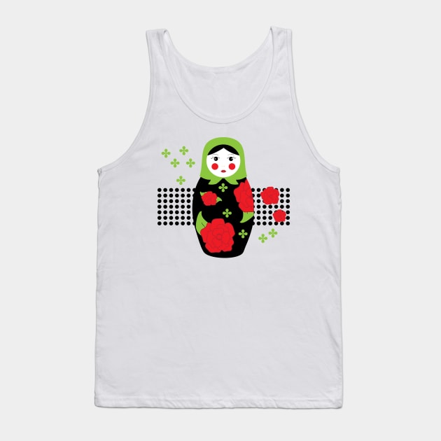 Matryoshka Folk Russian Nesting Doll Illustration Tank Top by oknoki